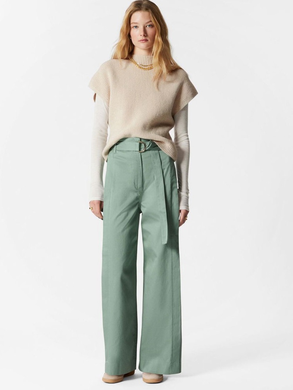 & Other Stories Belted Wide-Leg Trousers